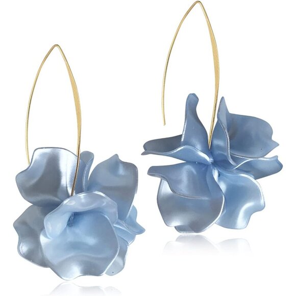 Accessories - Boho Rose Petal Resin Earrings Long Drop Acrylic Floral Statement Jewelry